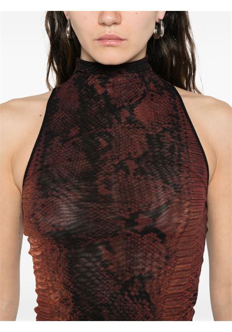 python long dress woman black and nìbrown JEAN PAUL GAULTIER | 26/01-W-DR109-M012P6000